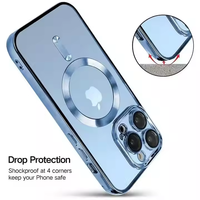 Funda Magnética de Lujo con Carga Inalámbrica para iPhone 18 17 16 Pro Max Plus, Carcasa Transparente con Borde Electrochapado