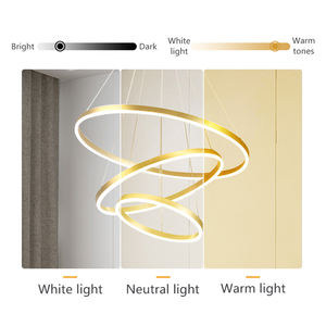 現代的な吊り下げ式LED天井グローブリングラウンドサークルラインノルディックモダンシャンデリア & ペンダントライト - Product Image 3