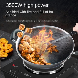 2500W เตาแม่เหล็กไฟฟ้าแบตเตอรี่พลังงานแสงอาทิตย์ใช้พลังงานแสงอาทิตย์สำหรับพื้นที่ทำความร้อนขนาดใหญ่พื้นผิวเว้าการควบคุมแบบสัมผัส - Product Image 2