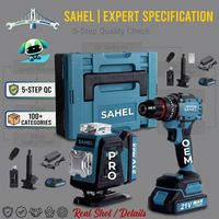 Kit d'outils électriques à batterie lithium 21V, niveau laser vert 4D 16 lignes et perceuse sans balais à couple élevé pour batterie Makita 18V
