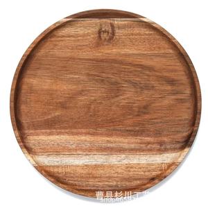 Acacia Wood Round Serving <b>Tray</b> <b>Large</b> Solid Wood Dried Fruit Platter Kitchen Dinner Plate <b>Tray</b> - Product Image 2