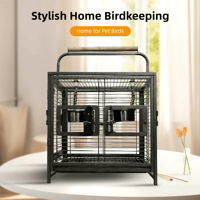 Cage de transport portable pour oiseaux, en fer, légère, facile à assembler, structure simple et moderne pour perroquets, calopsittes et petits oiseaux