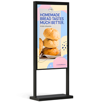 Pantalla Colgante AIYOS de 55 Pulgadas y 2500nits de Alto Brillo para Ventana, Señalización Digital de Doble Cara, Reproductor de Publicidad Legible Bajo la Luz Solar