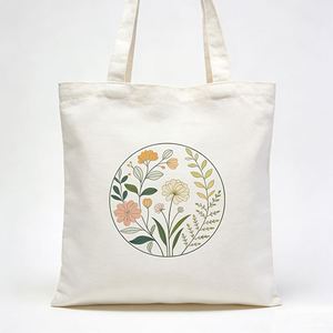 Wholesale Custom Printed Logo Vintage Fashion Canvas <b>Tote</b> <b>Bag</b> with <b>Zipper</b> Closure Portable Summer Lady Shopping <b>Bag</b> - Product Image 5