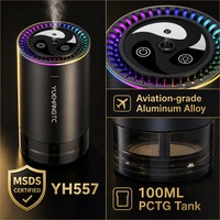 Diffuseur d'arômes intelligent pour voiture, rechargeable par USB, commande tactile, lumière ambiante RGB, projection de ciel étoilé, vaporisateur de parfum
