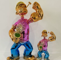 Promotion Décoration d'intérieur : Statue de canard abstraite en résine plaquée chrome doré pour l'art pop, l'artisanat, l'art populaire et la figurine animale abstraite