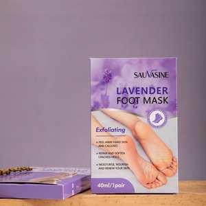 Masque exfoliant pour les pieds à la lavande, élimine les peaux mortes et les callosités, répare et adoucit les talons gercés, 40 ml, 1 paire - Product Image 3