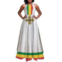 Vente chaude Érythrée Drapeau Croix Élastique Dames Robes Décontractées Femmes Sans Manches Maxi Robe En Gros Personnalisé Sexy Érythréen Plus La Taille