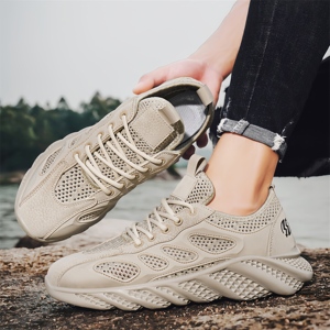 Nouvelles chaussures de sport respirantes en maille pour hommes printemps-été, chaussures de course décontractées pour hommes, chaussures décontractées ajourées style papa - Product Image 5
