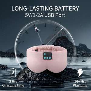 Antifaz <span class=keywords><strong>de</strong></span> Seda con Auriculares Bluetooth 5.3, 16 Horas <span class=keywords><strong>de</strong></span> Reproducción, Oscurecimiento Total, OEM, MOQ 100 Unidades - Product Image 6