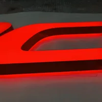 Lettres lumineuses LED 3D personnalisées avec halo, en acier inoxydable brossé SUS304, enseignes rétroéclairées pour logo mural d'entreprise et branding