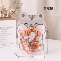 Sacs en forme d'animaux pour emballage de bonbons, petits, mignons, en plastique, sachets à fermeture éclair, pour collation et coffret