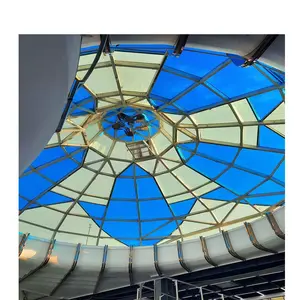 LF圆顶建筑钢结构钢化玻璃商场天窗低成本