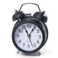 Jam Alarm Mini Logam Kreatif 40mm, Jam Meja Senyap untuk Samping Tempat Tidur, Tampilan Jarum, Lampu Malam, Desain Geometris untuk Dekorasi Rumah