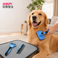 Ensemble de toilettage pour animaux de compagnie en acier inoxydable 3 pièces : Brosse lissante autonettoyante et peigne démêlant pour chiens - Vente en gros