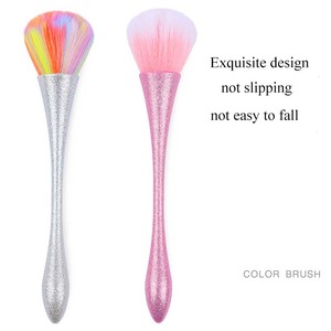 Vente en gros 5 couleurs petite taille jolie manche fin beauté douce nettoyage des ongles <span class=keywords><strong>brosse</strong></span> à poussière des ongles pinceau de maquillage - Product Image 3