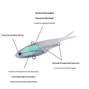 Whale Catcher Cross-Border Venta caliente Forktail Señuelo Plomo Pescado Plástico Suave Cebo Bajo Long Cast Trolling Agua dulce Ocean Beach - Product Image 3