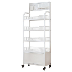 ชั้นวางของโลหะห้าชั้นสำหรับห้องน้ำ ห้องนั่งเล่น ห้องครัว ดีไซน์ถอดประกอบได้ ใช้งานได้หลากหลาย สำหรับหม้อหุงข้าว ชั้นวางหนังสือ - Product Image 1