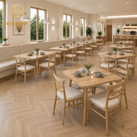Meubles de restaurant et de café Ron Group, chaise en bois massif, banquette en tissu, table rectangulaire en bois moderne et luxueuse