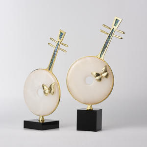 Adorno <span class=keywords><strong>de</strong></span> Pipa (Lira China) Evelyn, Artesanía en Jade, Decoración para el Hogar <span class=keywords><strong>de</strong></span> Lujo Ligero y Moderno - Product Image 1