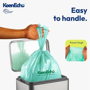 Sacs poubelles verts recyclables de 30 L avec cordon de serrage, fabriqués à partir de filets de pêche en mer, parfumés au sel marin, lot de 40 pour usage domestique - Product Image 5