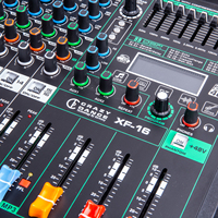 Console de mixage audio professionnelle XF-16 pour la maison, 16 voies, USB, Bluetooth, son surround, matériau métallique, MP3 pour spectacles sur scène, en direct