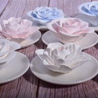 Ensemble de plâtre diffuseur de parfum de fleur personnalisé en céramique de rose fait à la main pot de fleur décor à la maison pour les parfums d'huile essentielle