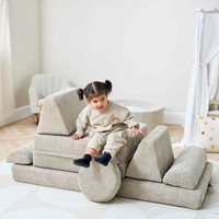 Canapé-lit pour enfants Montessori avec 10 blocs amovibles et housse amovible, mobilier de jeu doux pour salle de jeux d'usine
