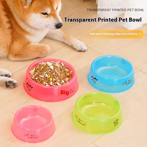 Hot Selling Portable Plastic Slow <b>Feeder</b> <b>Cat</b> Food Bowl Eco-friendly Lightweight Waterproof Transparent Pet Bowl - Product Image 1