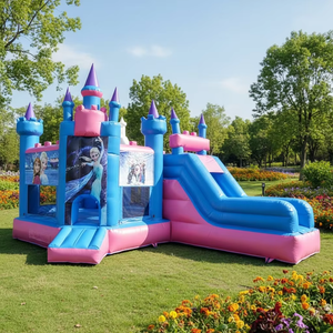 <span class=keywords><strong>Castillo</strong></span> Inflable con Tobogán de Elsa y Anna, de PVC de Alta Calidad, Venta Directa de Fábrica - Product Image 1