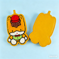 Porte-clés tendance en peluche de dessin animé, pendentif décoratif pour sac en cuir premium brodé en chenille