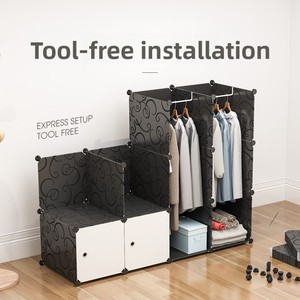 Simple Modern Economical <strong>Plastic</strong> <strong>Resin</strong> Storage Cabinet for Adult Bedroom <strong>Wardrobe</strong> Assembly Corner Cabinet YG-0029-18 - Product Image 2