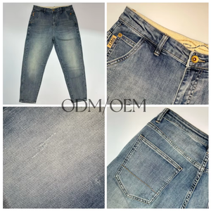 <span class=keywords><strong>Jeans</strong></span> da <span class=keywords><strong>Uomo</strong></span> Vintage a Gamba Dritta, Casual, Lavaggio Intenso, <span class=keywords><strong>Vita</strong></span> Media, in Denim Lavorato a Maglia per Decorazione - Product Image 3