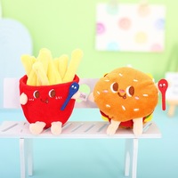 Porte-clés en peluche personnalisé en gros, motif nourriture mignonne : hot-dogs, frites, hamburgers, vente en gros