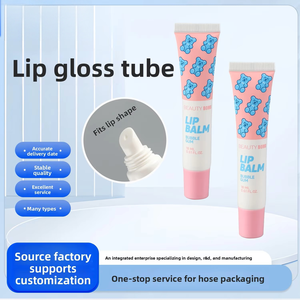 Tubos de bálsamo labial de 19 mm de diámetro, 5-20 ml, de plástico PE, tubos PCR con tapa abatible plana, logotipo personalizado, tubo cosmético vacío para brillo labial/bálsamo labial - Product Image 2