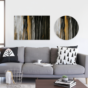 Modern Black, White & Gold Printed <b>Canvas</b> <b>Wall</b> Decor,TEMPERED GLASS ART - Product Image 3