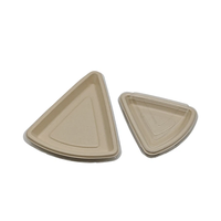 Plateaux triangulaires jetables en bagasse pour pizza, avec fond triangulaire