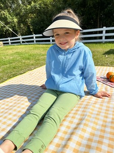 <span class=keywords><strong>Leggings</strong></span> Basic Personalizzabili per <span class=keywords><strong>Bambina</strong></span> in Cotone Spandex Tinta Unita, Anti-pilling, Verde Salvia, con Polsino a Bottone - Product Image 3