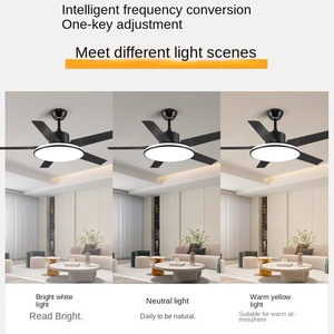 Ventilador de Techo de Metal con 5 Aspas y Lámpara LED, Control Remoto, Motor de CC, CA 110V, Estilo Nórdico Moderno, para Sala de Estar y Dormitorio - Product Image 4