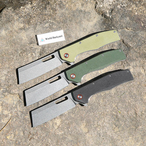 Coltello Pieghevole EDC XR955R con Manico in Micarta e Lama Tanto D2 Stone Wash, Coltello Tascabile per Sopravvivenza, Campeggio e Autodifesa - Product Image 1