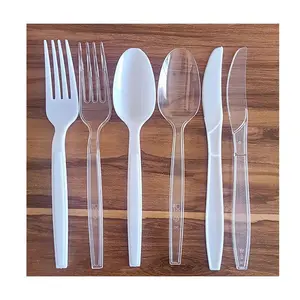 可生物降解餐具重型Ps餐具刀叉勺套装塑料纸袋包装餐厅一次性餐具