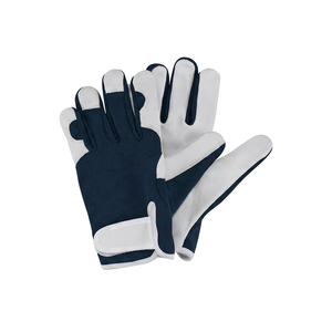 Gants de travail antidérapants en cuir PU JNA GROUP avec poignet élastique, bleu et blanc, usage général, sécurité, épaisseur 4 mil, 10 pouces, sans latex - Product Image 1