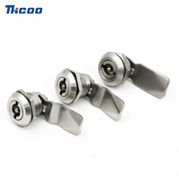 THCOO Cylindre de serrure à came en alliage de zinc à quart de tour, en acier inoxydable SUS304, double bit, chromé, pour modèle Ma A6011