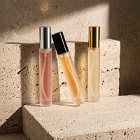 Flacons de parfum personnalisés uniques et luxueux, transparents, ronds, 10 ml, avec un petit couvercle en aluminium argenté ou noir, mini flacon de parfum