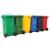 Poubelle extérieure en plastique de grande taille pour jardin/rue, avec roues et couvercle, 240L/360L/400L/660L/1100L
