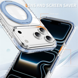 Coque de protection anti-rayures et anti-chute, transparente multicolore avec béquille pour Samsung <span class=keywords><strong>Galaxy</strong></span> S26/S26 Ultra/S26 Plus - Product Image 3