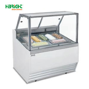 Exhiba atractivamente el congelador de pie para helados disponible espacio cafés refrigerador de exhibición de Gelato - Product Image 1