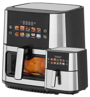 Friteuse à air numérique GIAYOL sans huile 6L/8L 1800W avec écran couleur, en acier inoxydable, revêtement antiadhésif PTFE, contrôlée par application, pour usage domestique
