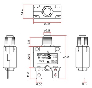 KUO <span class=keywords><strong>YUH</strong></span> 88 BMR 25A serie restorable interruptor de corriente protector de interruptor con restablecimiento Manual disyuntor - Product Image 6