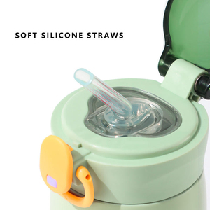 Bouteille d'eau isotherme en acier inoxydable pour enfants, 320/460 ml, avec couvercle et paille, personnalisable avec logo, idéale pour la rentrée scolaire - Product Image 4